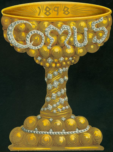 ornate Rex Carnival chalice with 1878 inscription symbolizing King of Carnival and historic Mardi Gras traditions in New Orleans